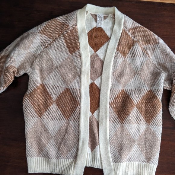 Sadie & Sage T-Rust Rowan Argyle Cardigan size L - Picture 3 of 8